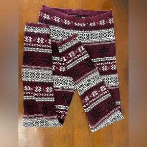 Forever 21 winter snowflake leggings